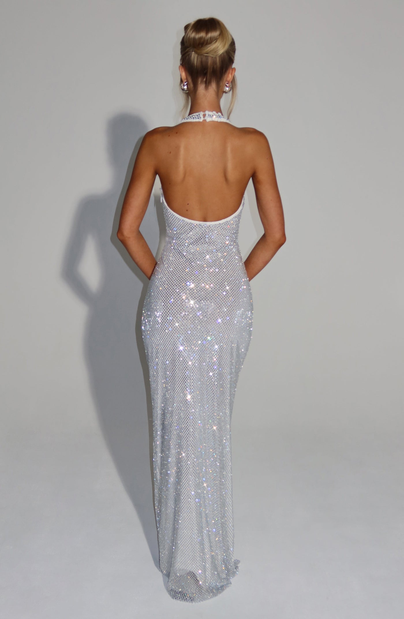 Sequin Deep V-Neck Halter Mermaid Maxi Dress 6