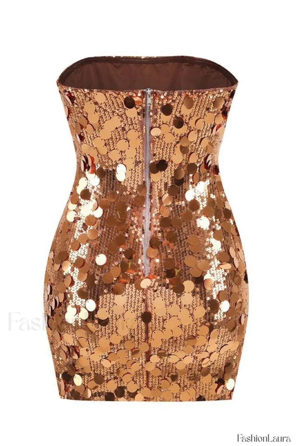 Stergiani Sequin Stylish Strapless Mini Dress