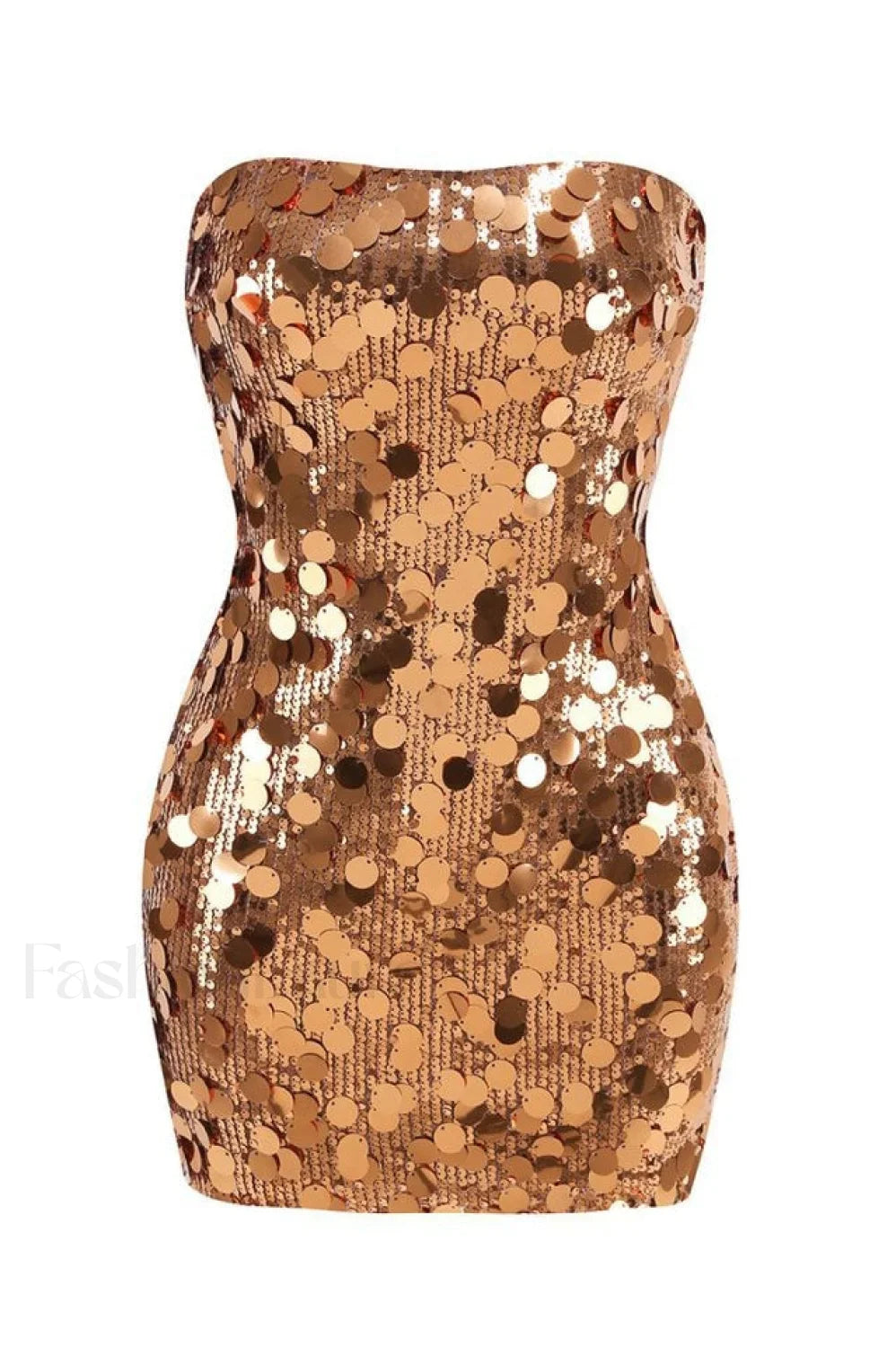 Stergiani Sequin Stylish Strapless Mini Dress