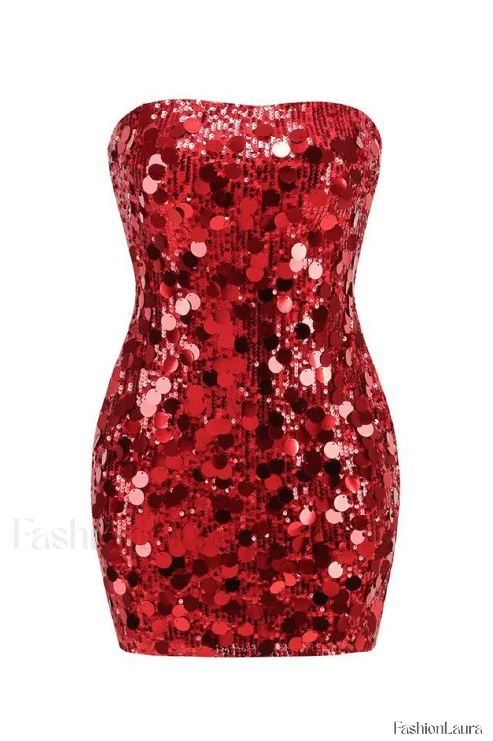 Stergiani Sequin Stylish Strapless Mini Dress