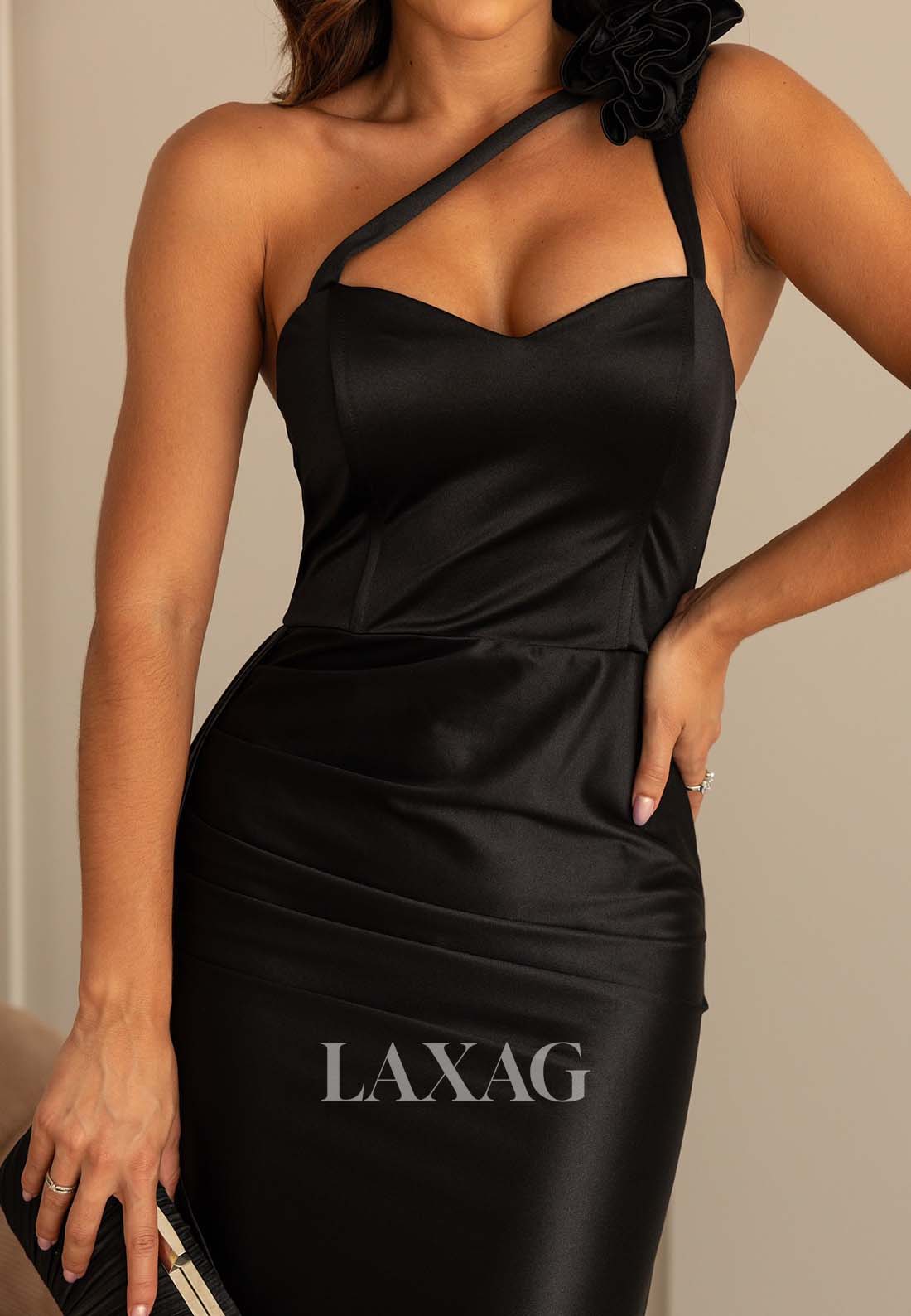 Sweetheart Spaghetti Straps Mermaid Evening Dress Floral Embellished Formal Gowns with Slit