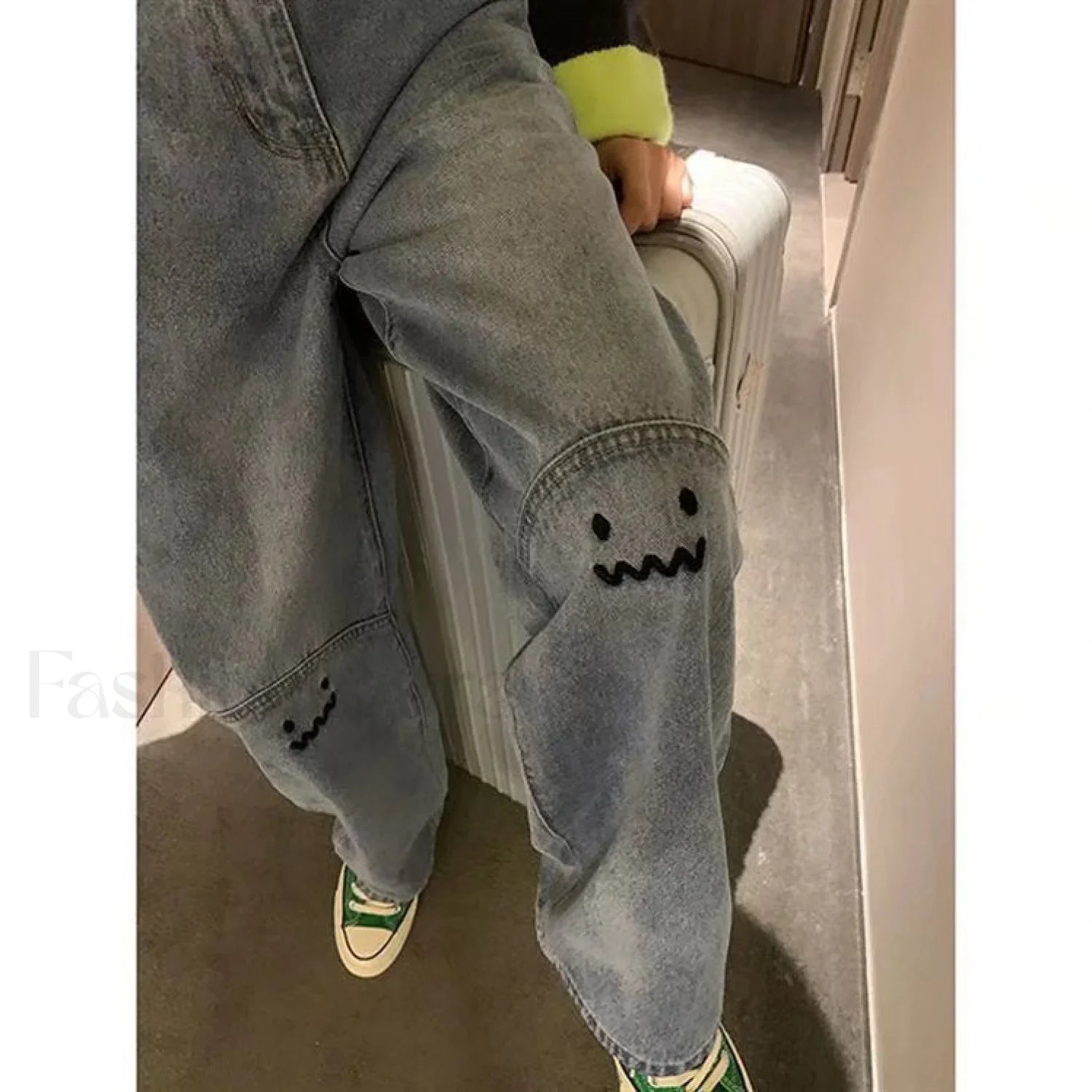 Straight High Waist Trendy Wide Leg Jeans