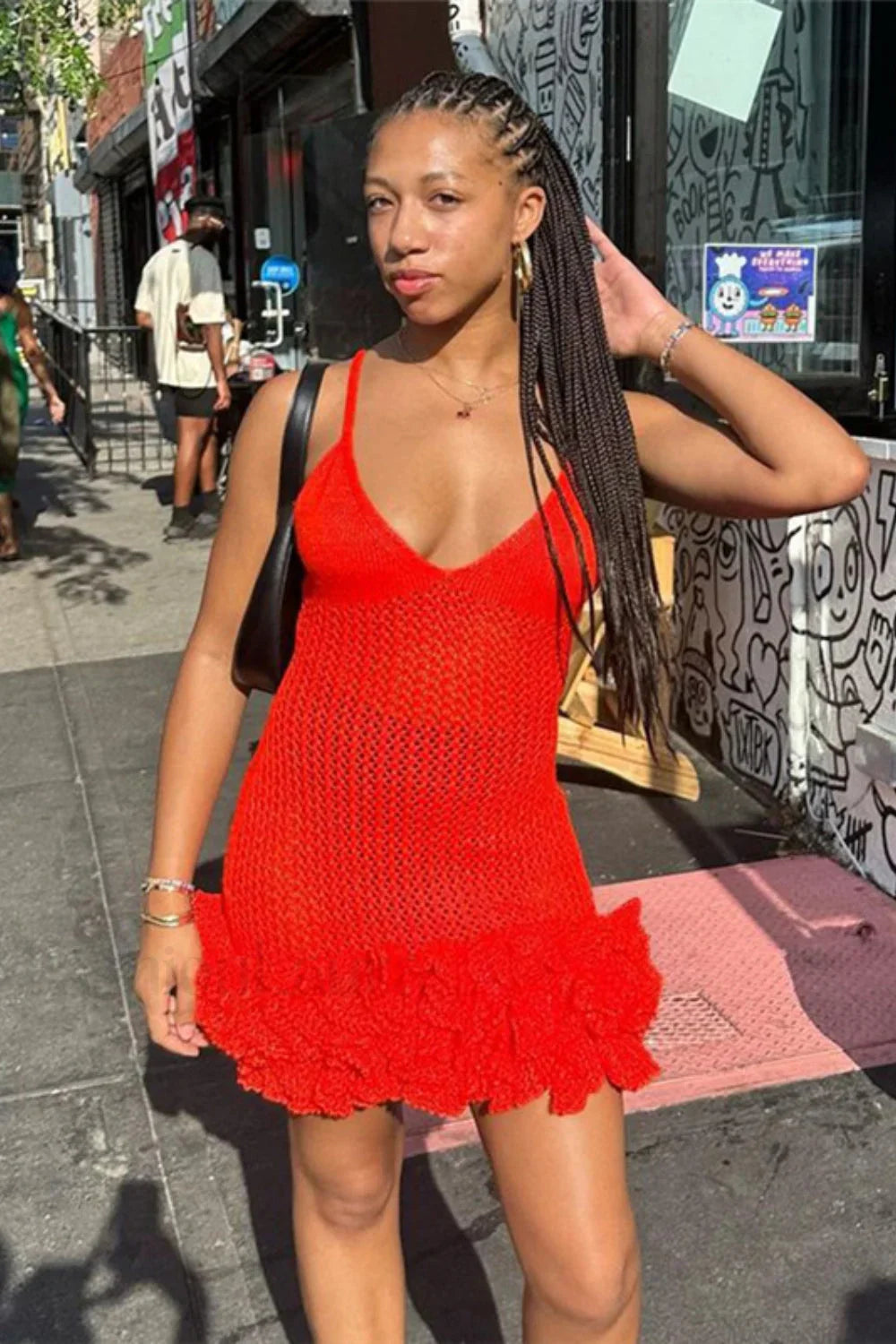 Strapless Backless V-Neck Peplum Mini Dress