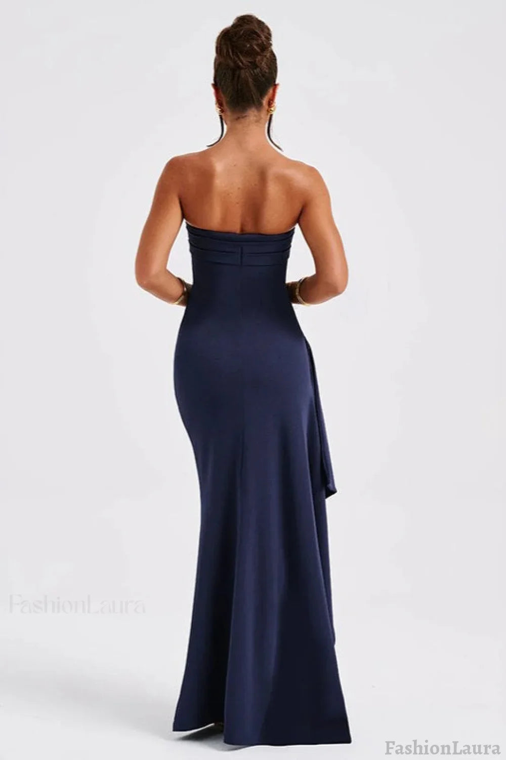 Strapless High Slit Maxi Party Dress