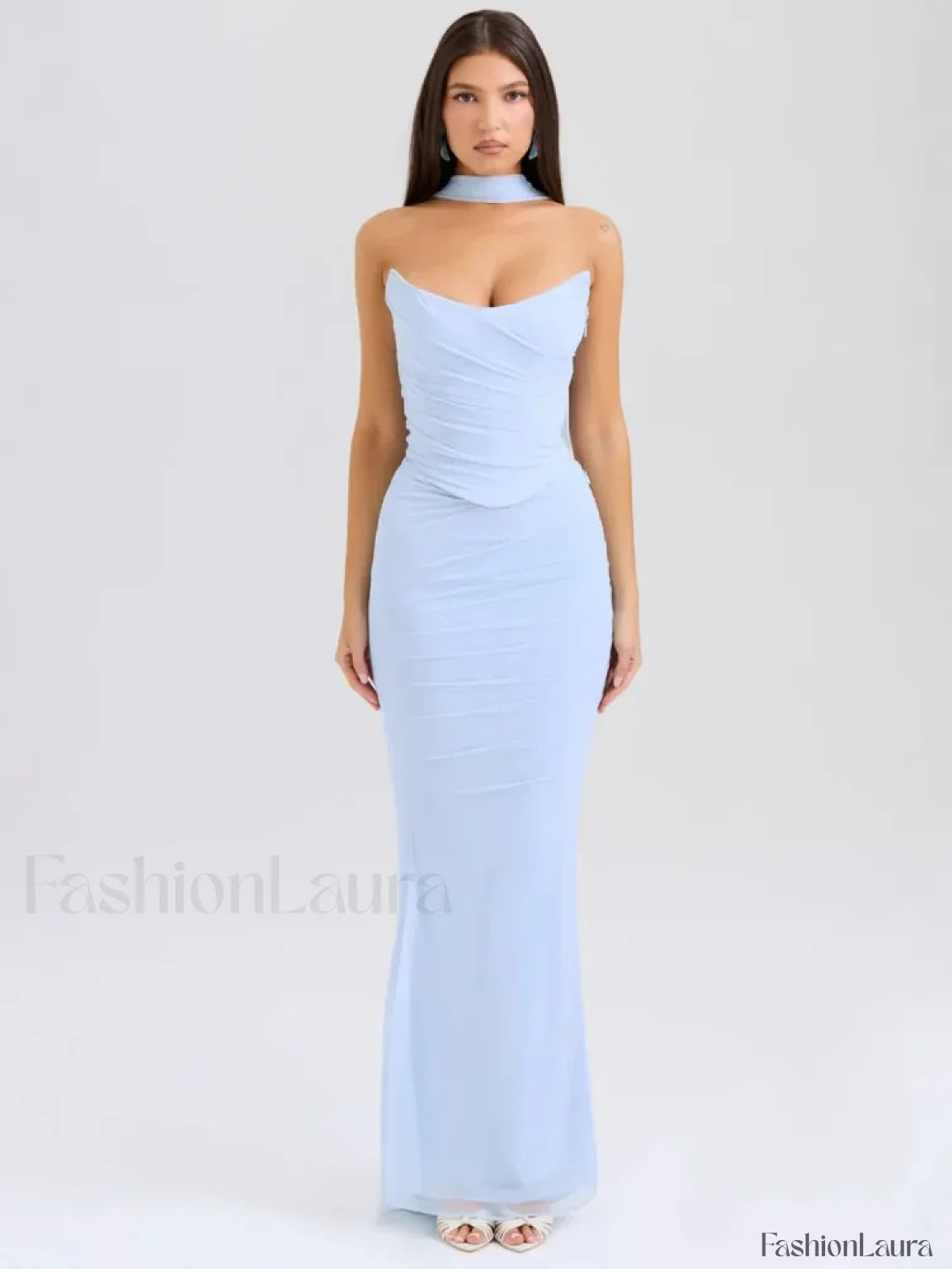 Strapless Skirt Two Piece Maxi Dress