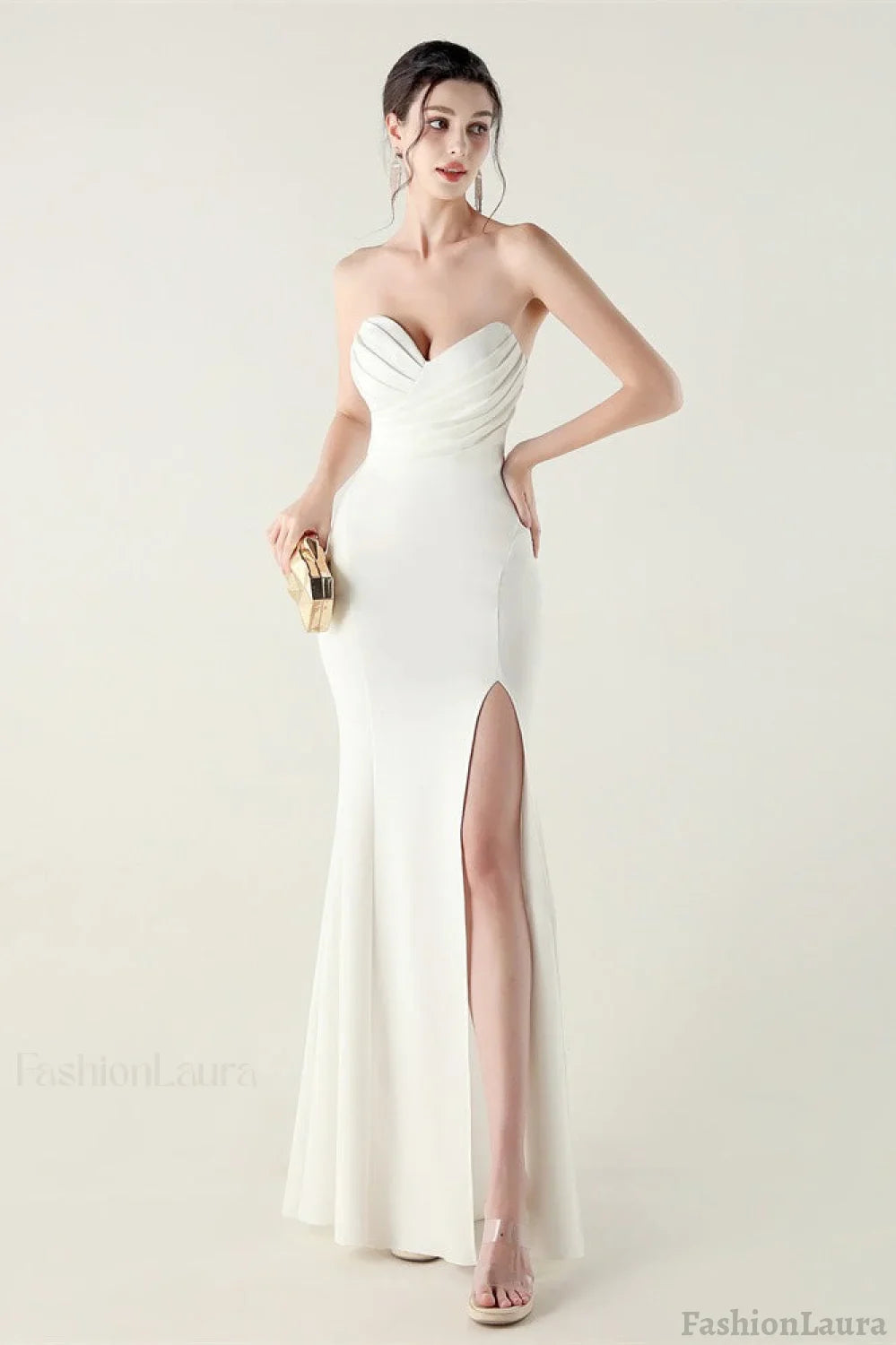 Strapless Sweetheart Pleated Party Dress