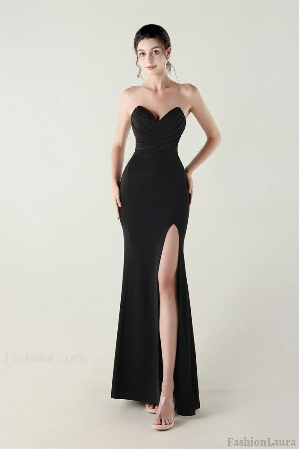 Strapless Sweetheart Pleated Party Dress