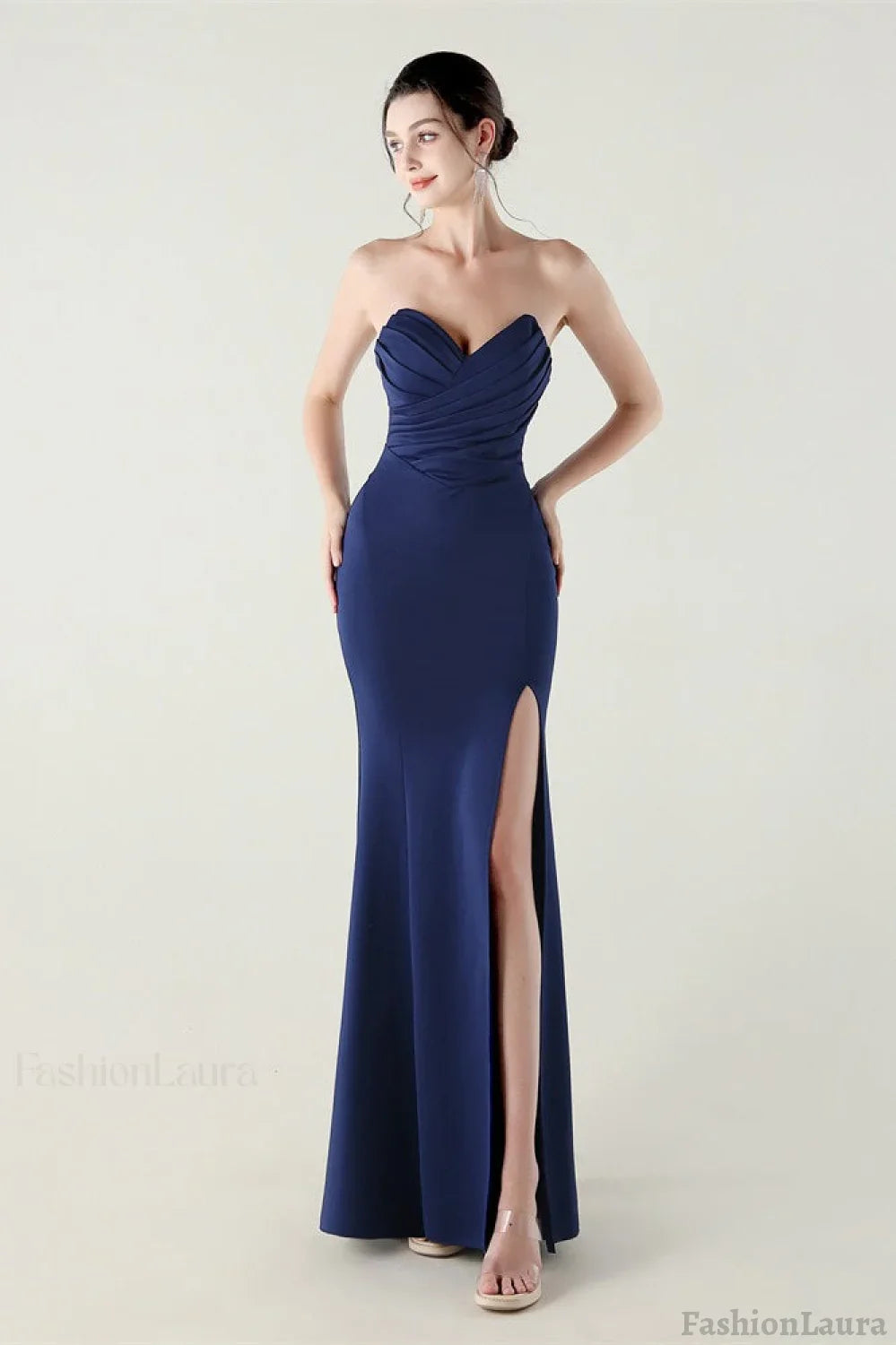 Strapless Sweetheart Pleated Party Dress