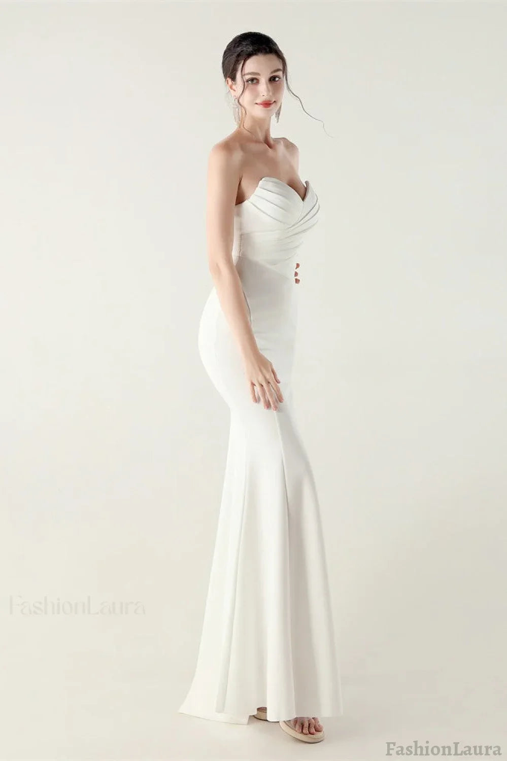 Strapless Sweetheart Pleated Party Dress