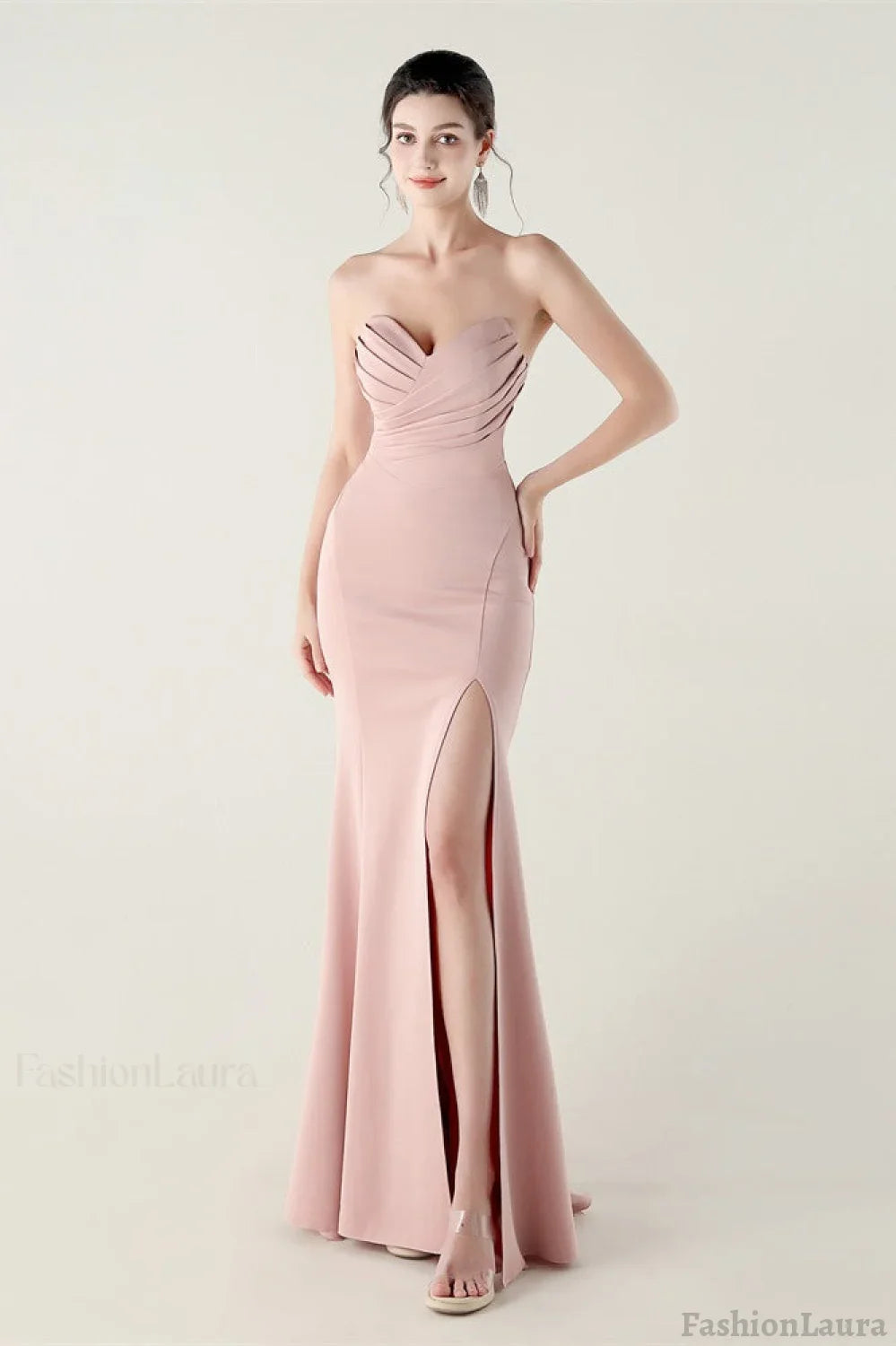 Strapless Sweetheart Pleated Party Dress