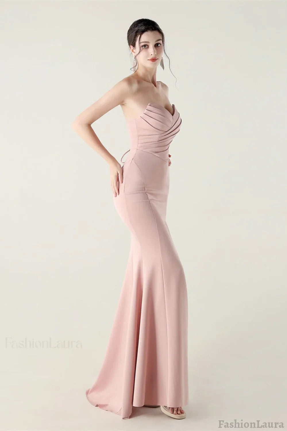 Strapless Sweetheart Pleated Party Dress