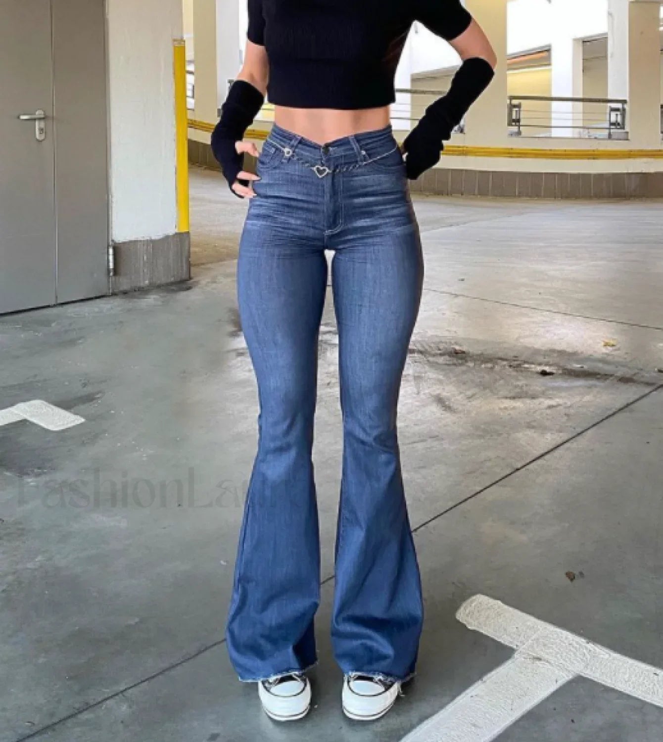 Street Retro Graceful Hip Flared Pants