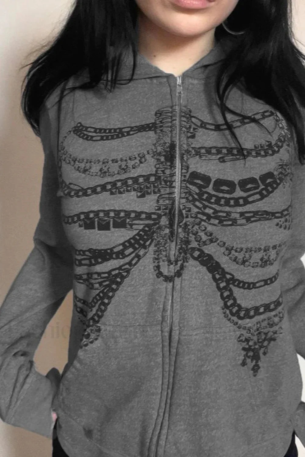 Street Style Chain Skeleton Hoodie