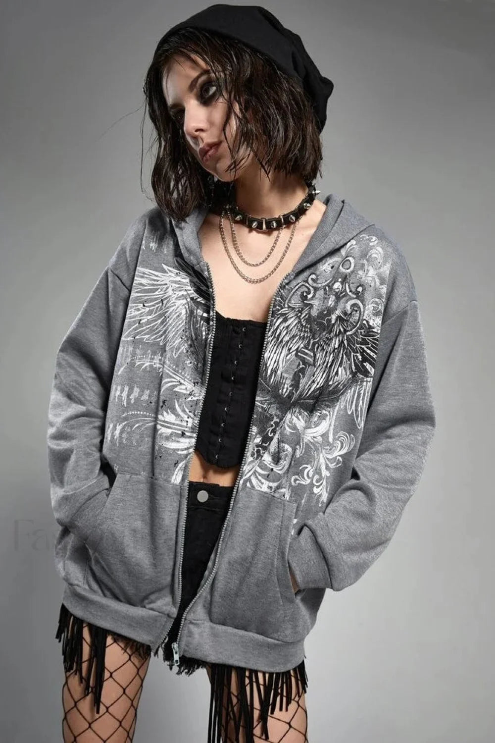 Street Style Eagle Graphic Hoodie