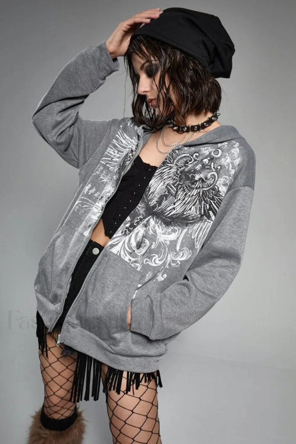 Street Style Eagle Graphic Hoodie