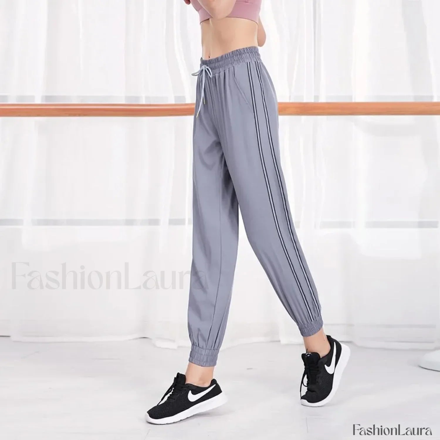 Stripe Quick Dry Reflective Outdoor Sweatpants