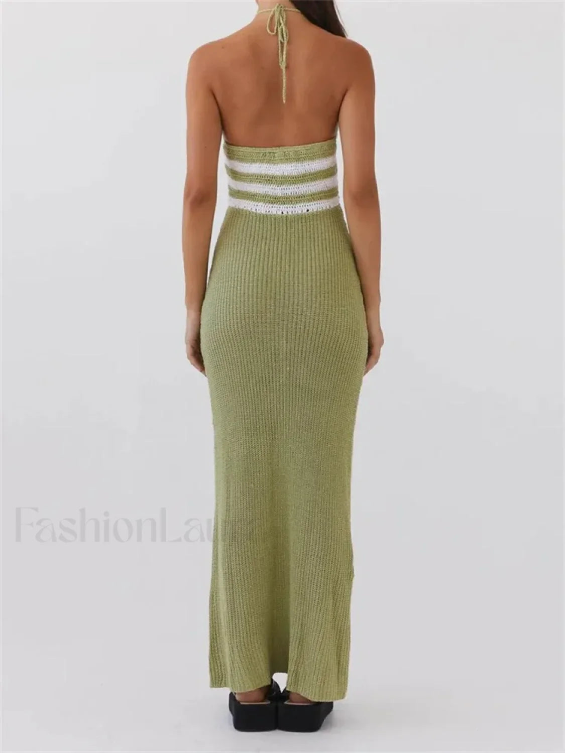 Striped Off Shoulder Patchwork Maxi Dress