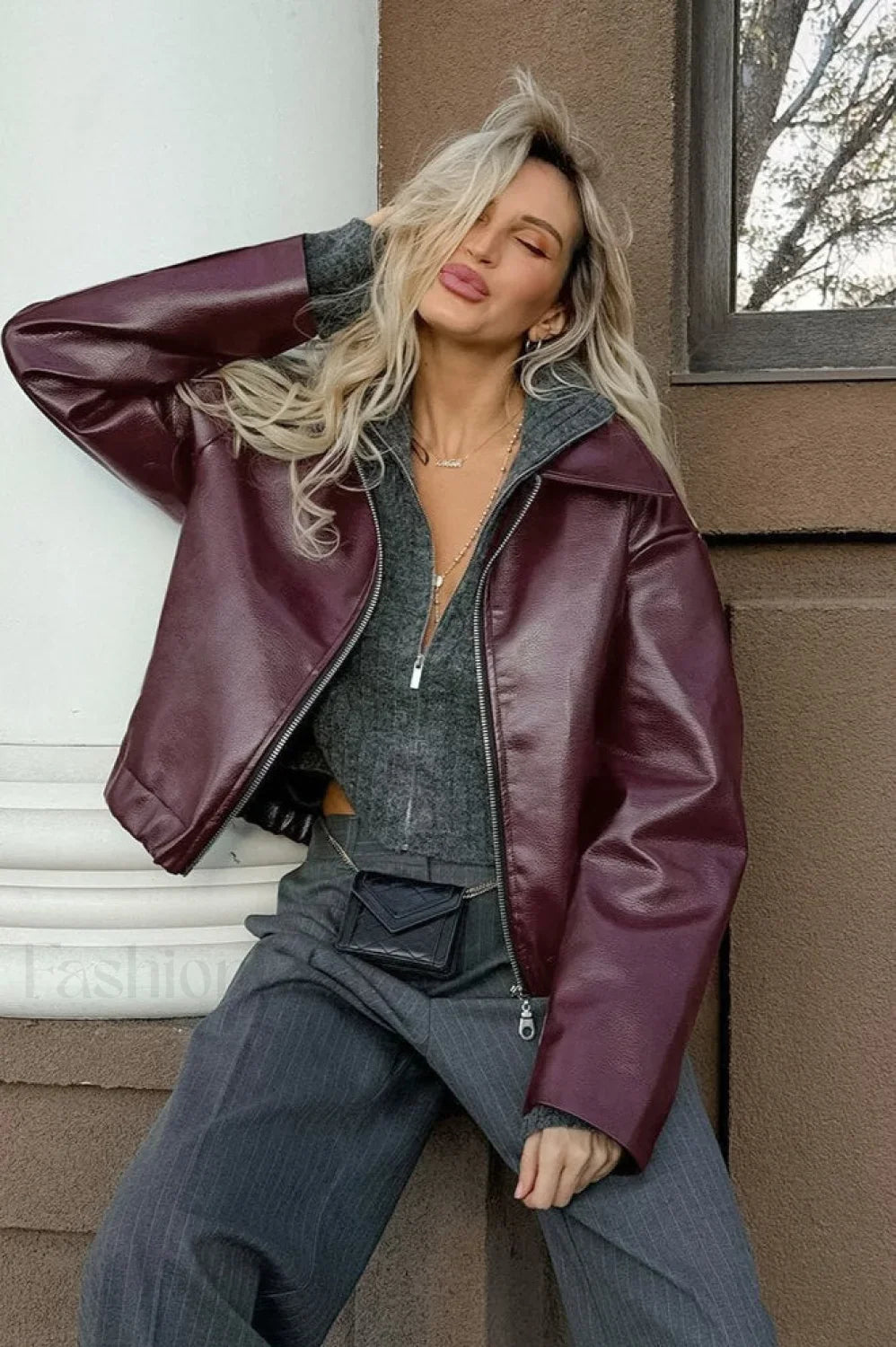 Stylish Matte PU Moto Jacket