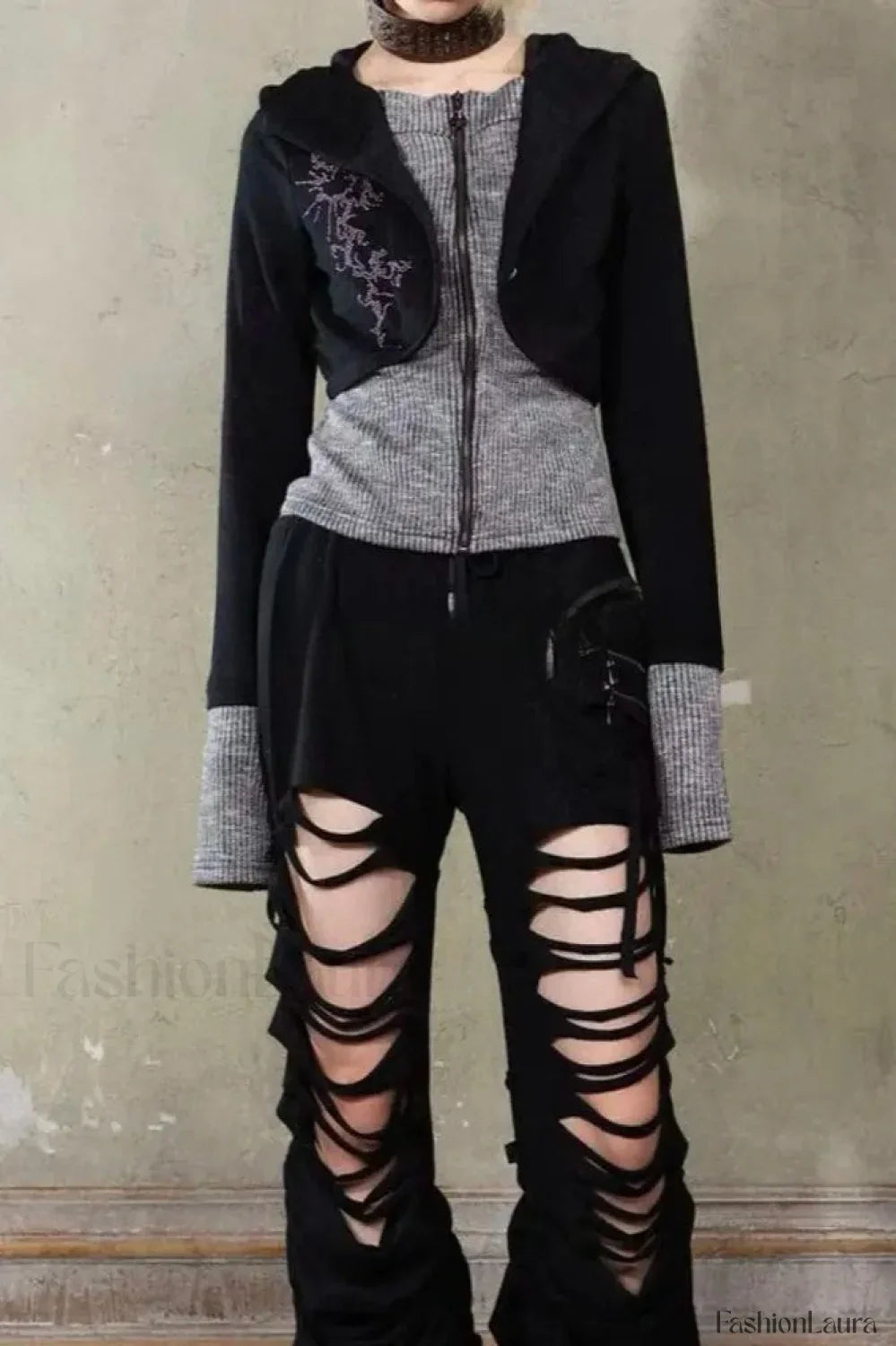 Subculture Embroidered Hooded Hoodie