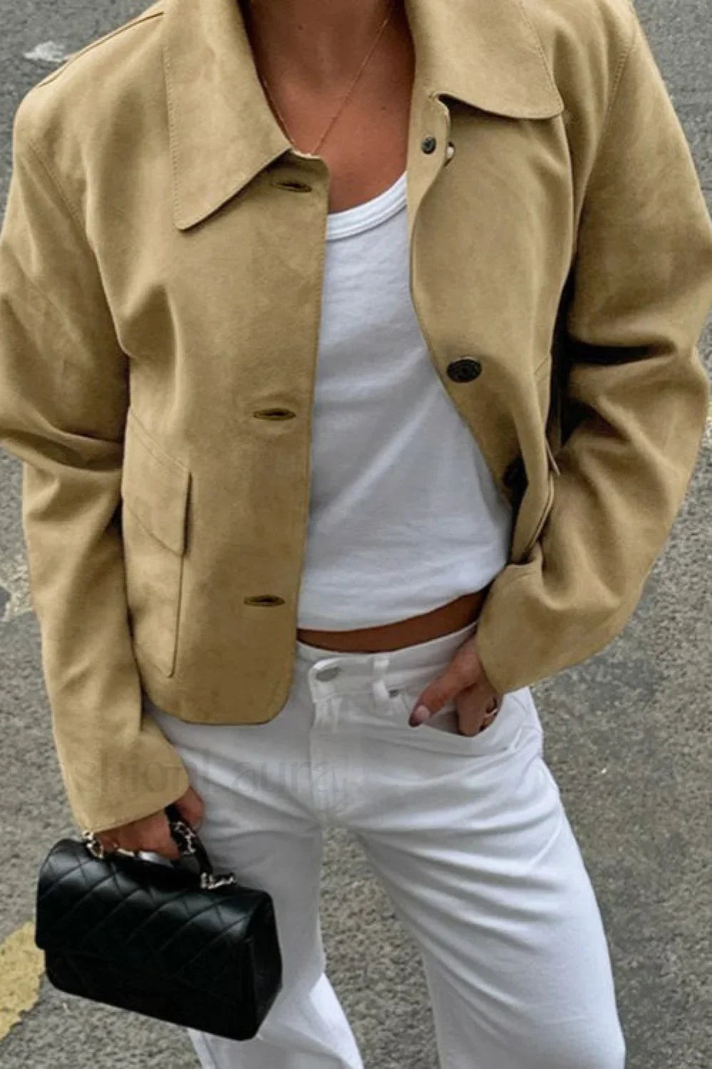 Suede Lapel Vintage Jacket