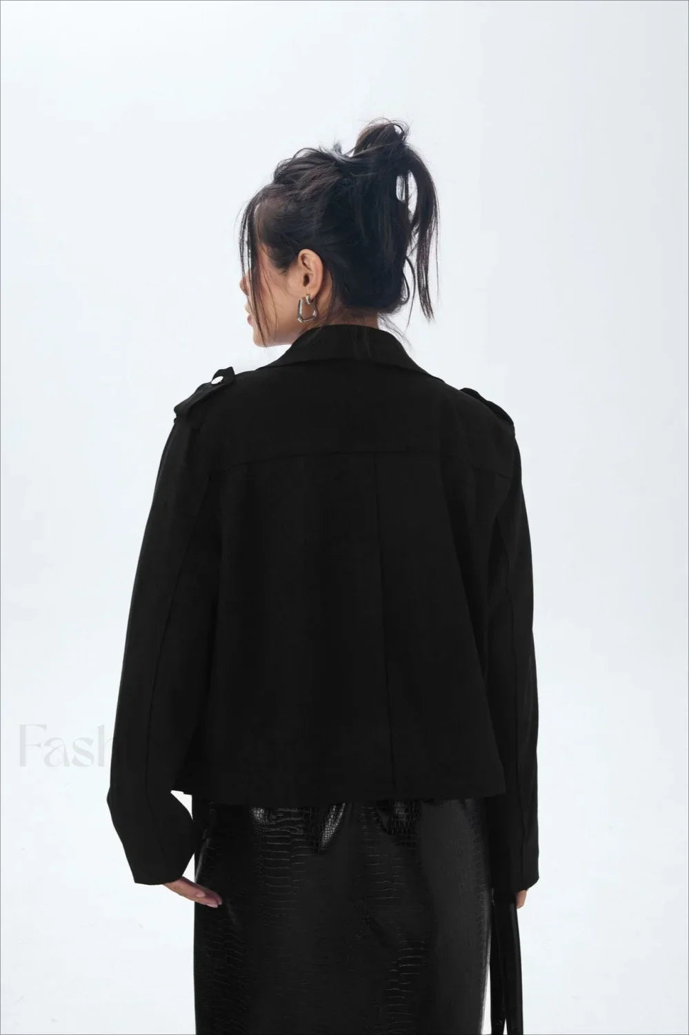 Suede Open Front Biker Jacket