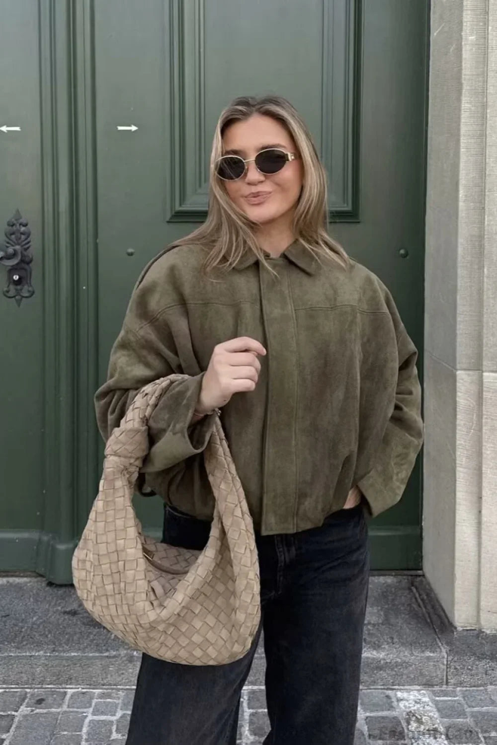 Sueded Texture Bomber Jacket