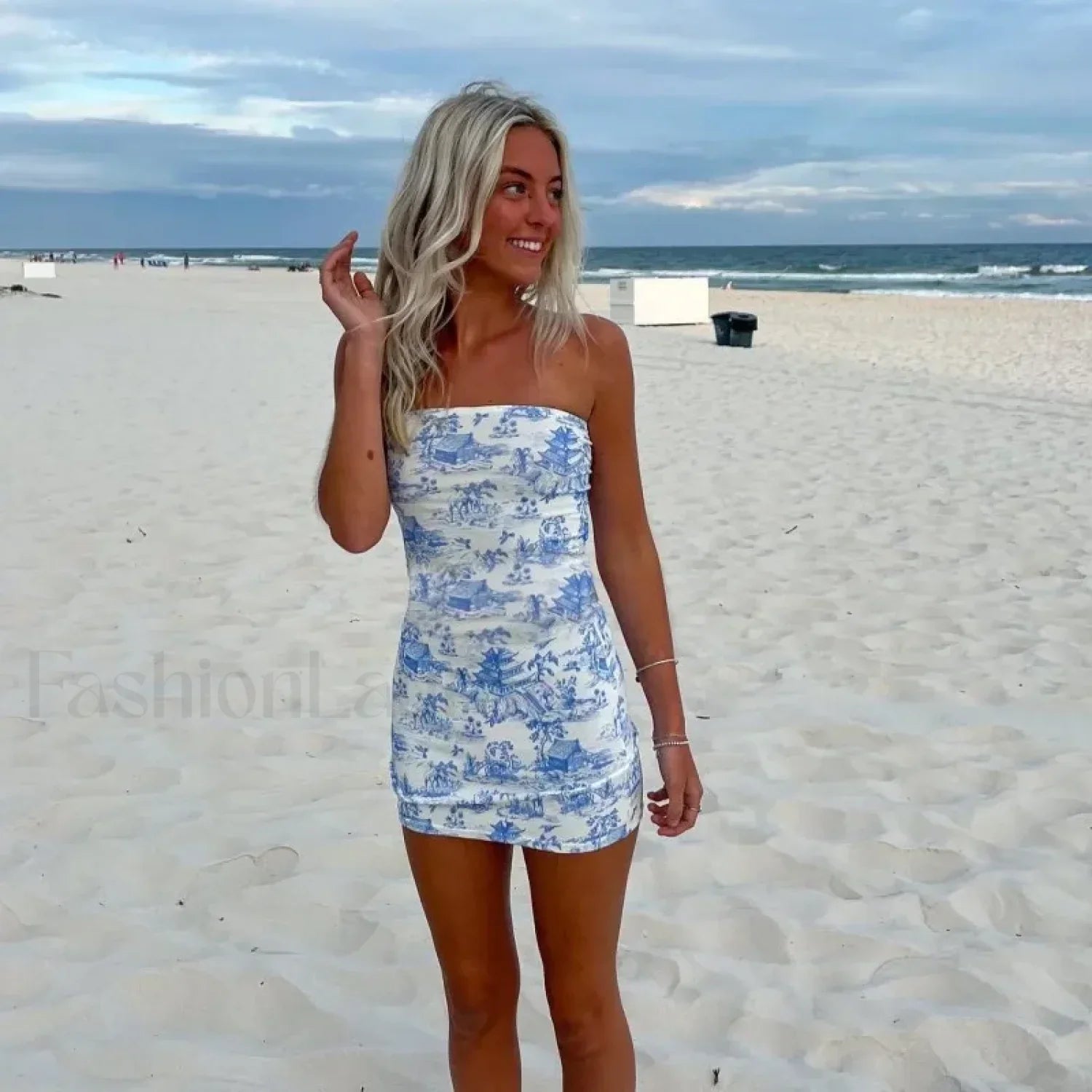 Summer Printed Tube Mini Dress