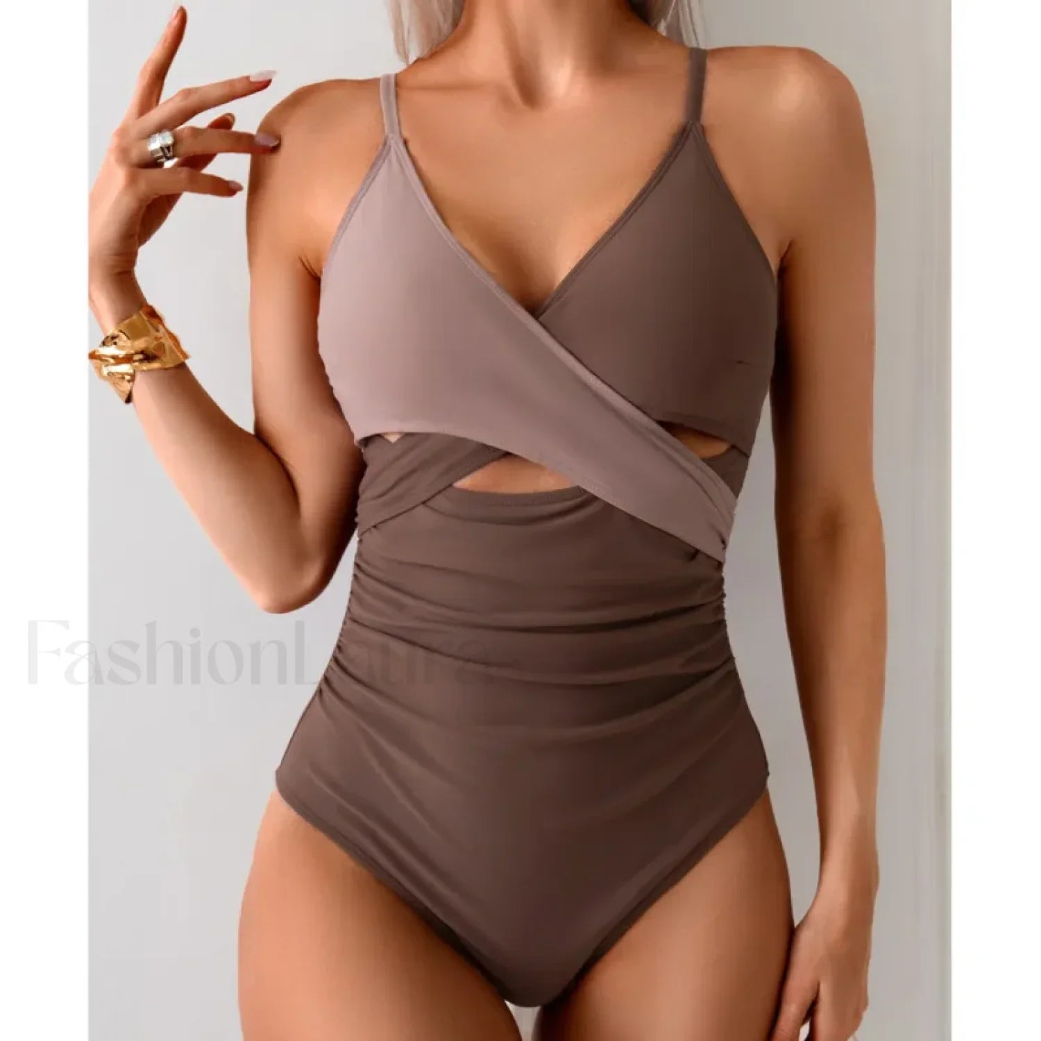 Summer Push Up Bather Suit One Piece khaki / S