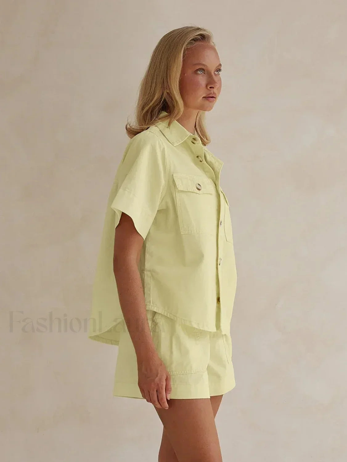 Summer Short Sleeve Pajama Shorts Two Piece Set