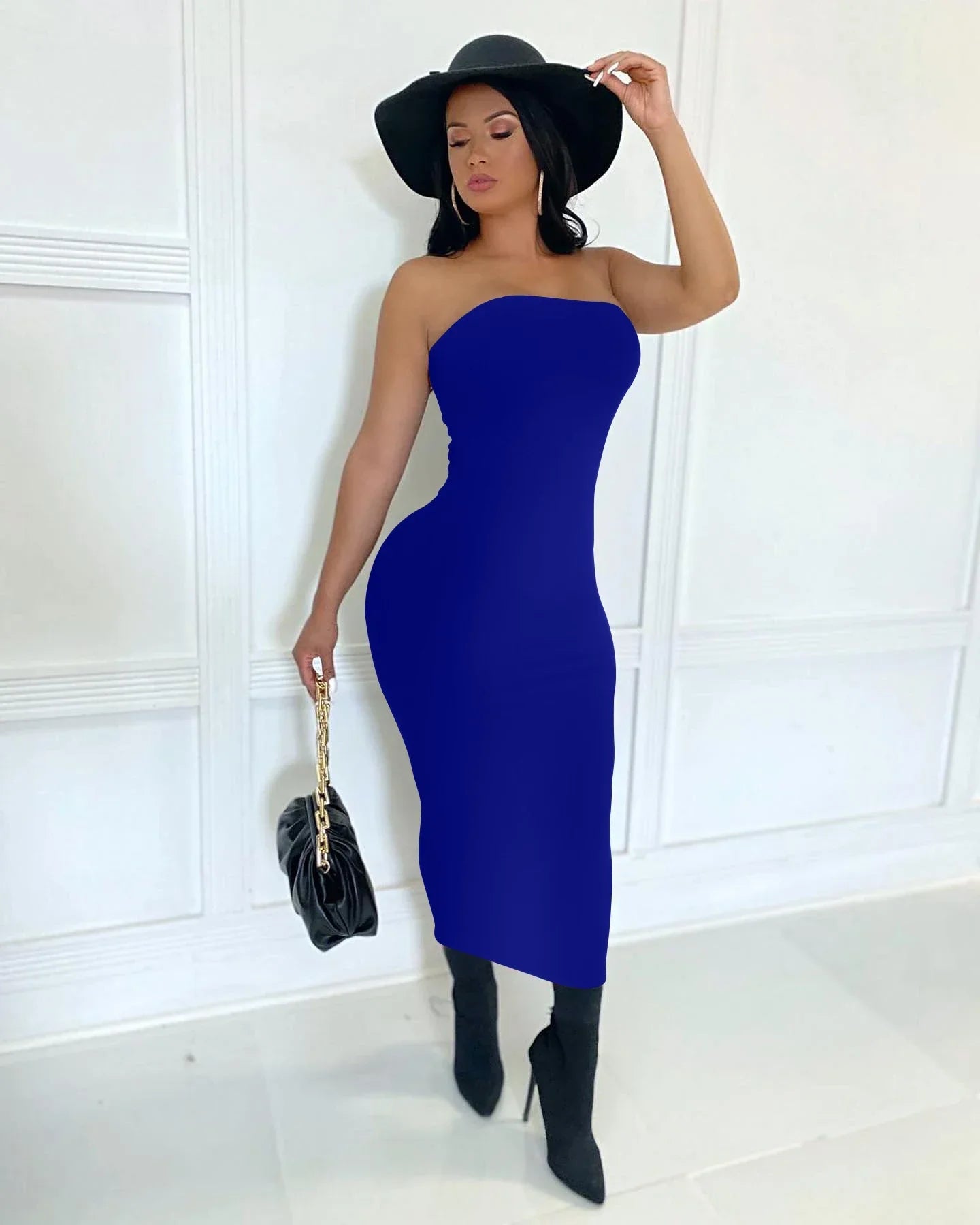 Summer Women's Sexy Sleeveless Wrapped Long Beach Midi Dresses