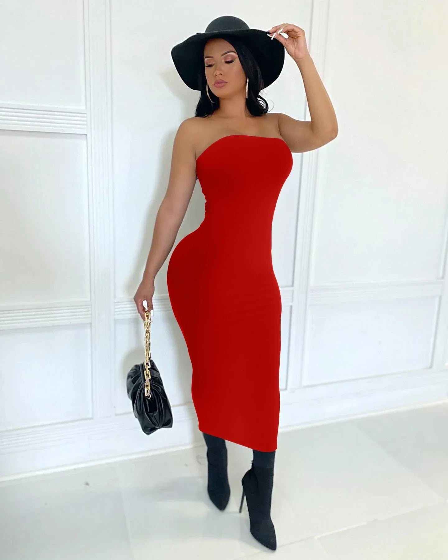 Summer Women's Sexy Sleeveless Wrapped Long Beach Midi Dresses