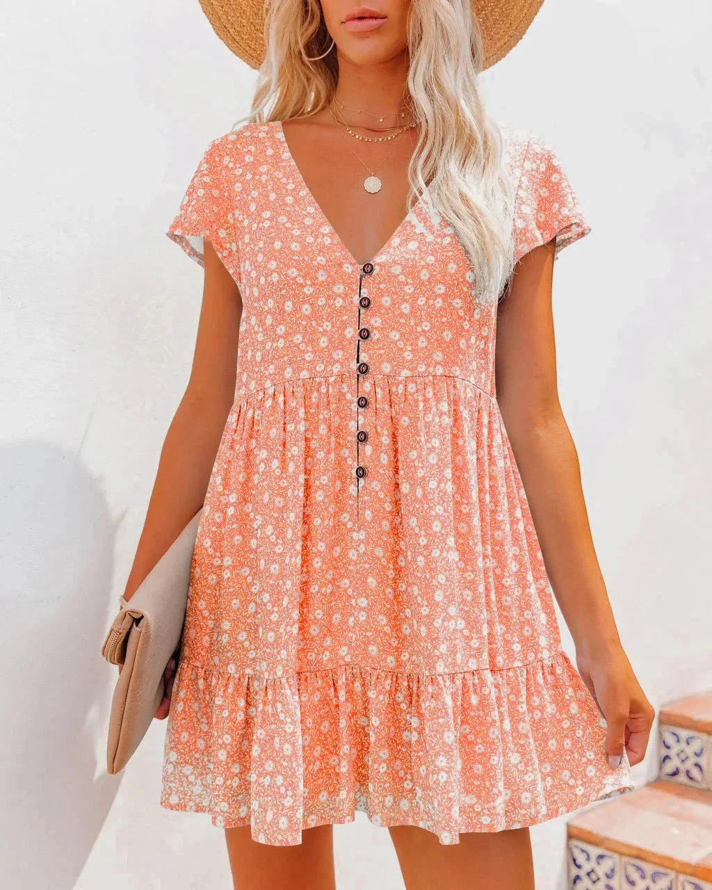 Debora Boho Mini Dress with Ruffles for Women Stylish Outfit