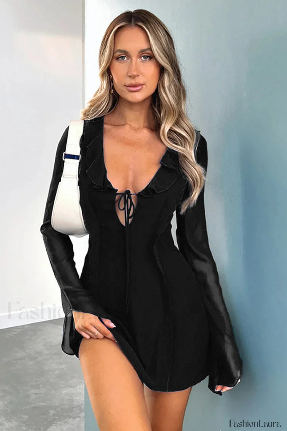 Surround Sound Stylish Mesh Mini Dress