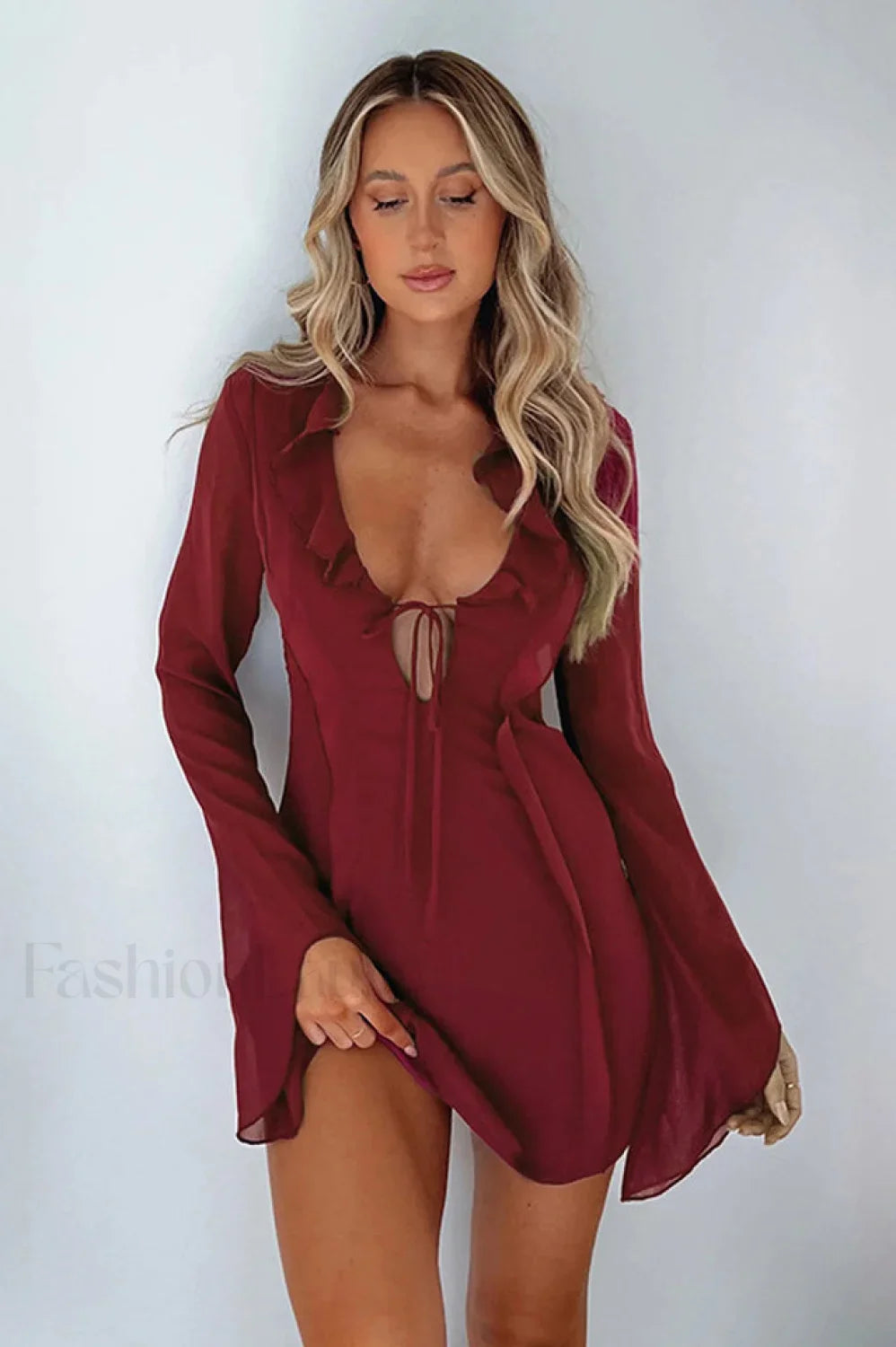 Surround Sound Stylish Mesh Mini Dress