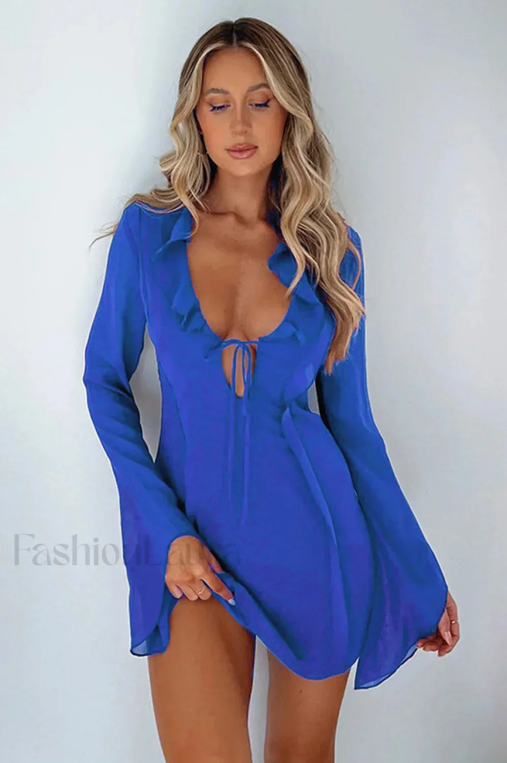 Surround Sound Stylish Mesh Mini Dress