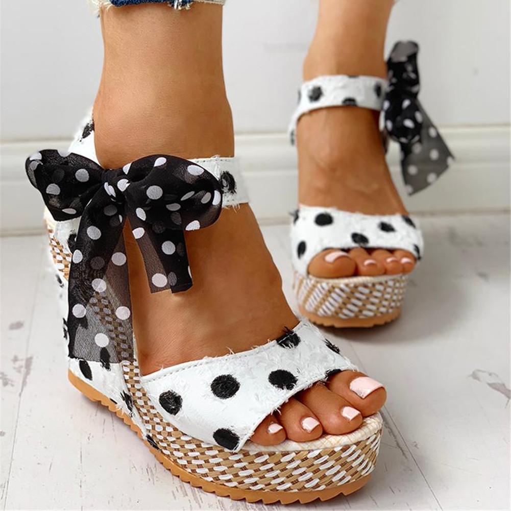 Sweet Polka Dot Leisure Wedges Sandals