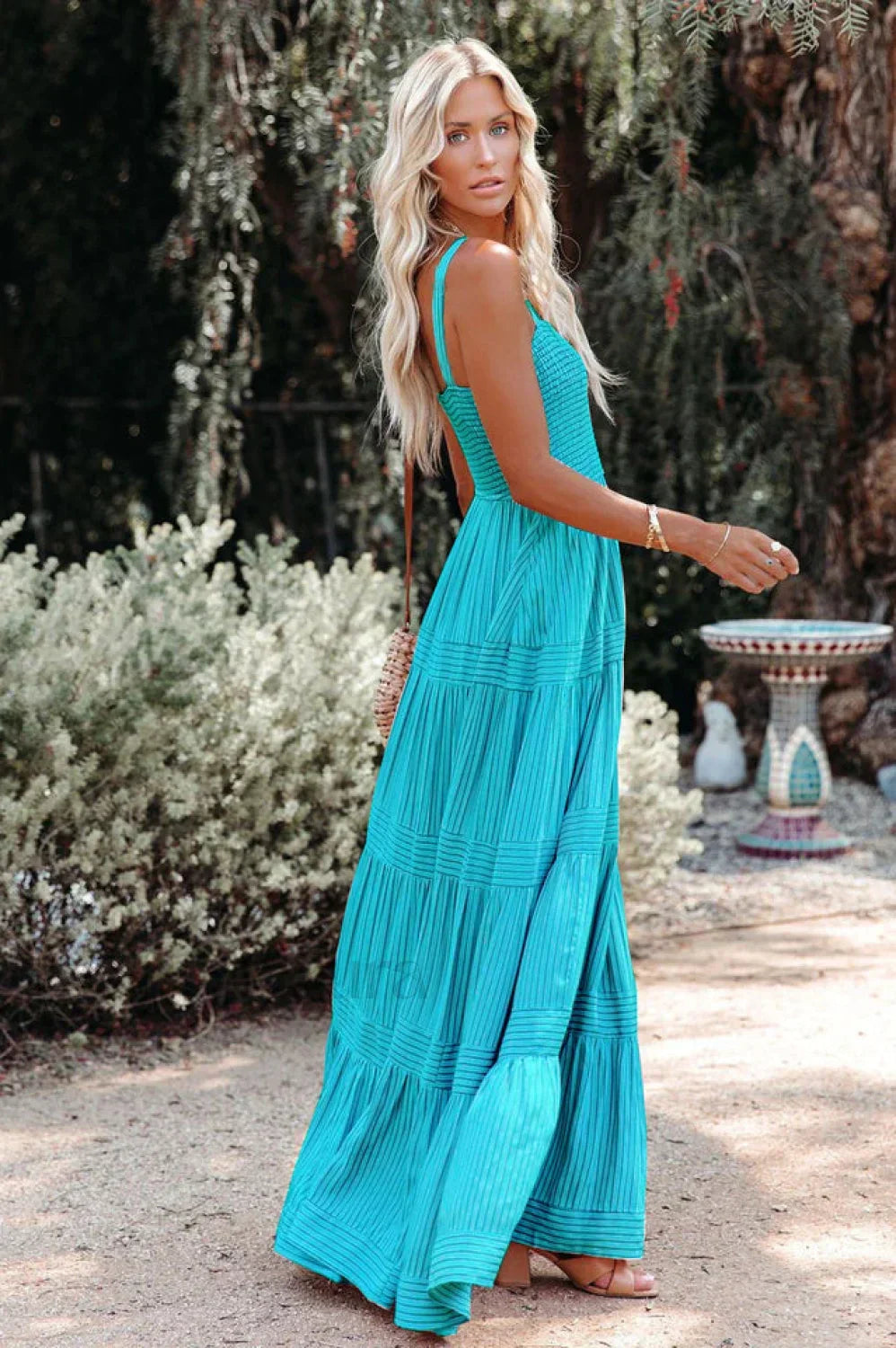 Swing Pleated Stylish Maxi Boho Dress