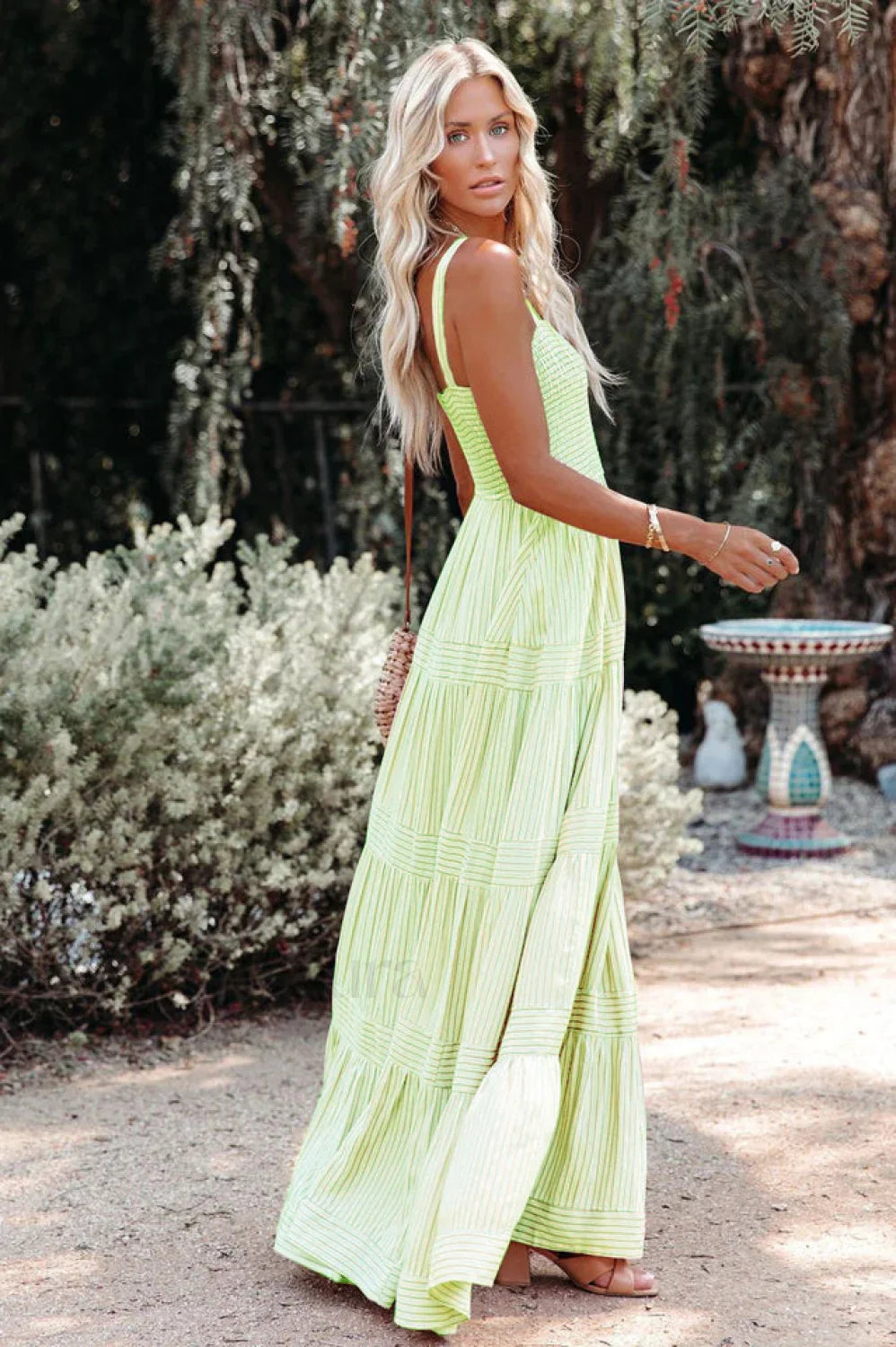 Swing Pleated Stylish Maxi Boho Dress