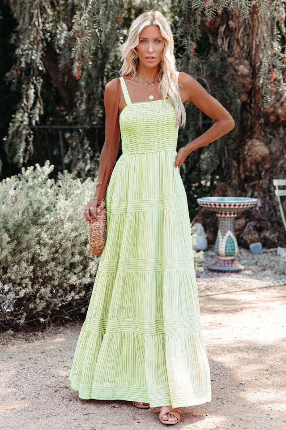 Swing Pleated Stylish Maxi Boho Dress