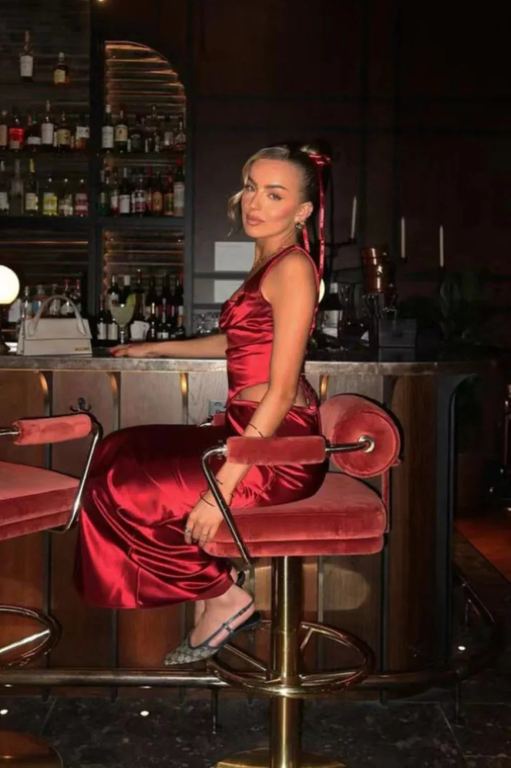 Sydel Satin Bias Charming Cut Maxi Skirt Set