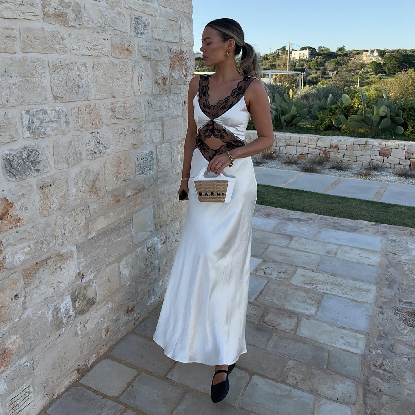 Pure Affection Cut Out Satin Maxi Dress - View 2