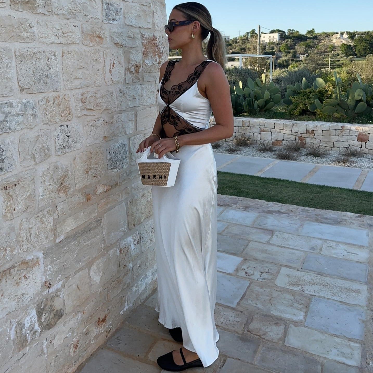 Pure Affection Cut Out Satin Maxi Dress - View 4