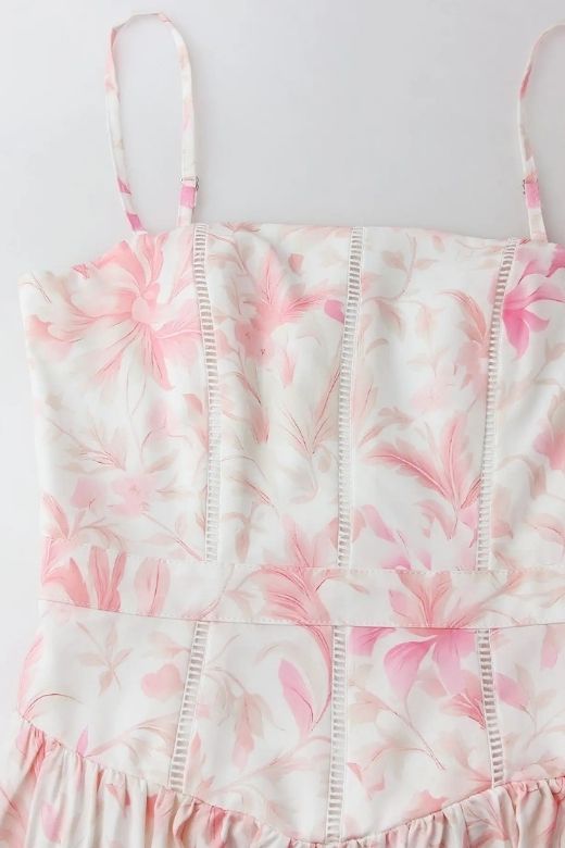 Tasmin Midi Dress - Pink Print