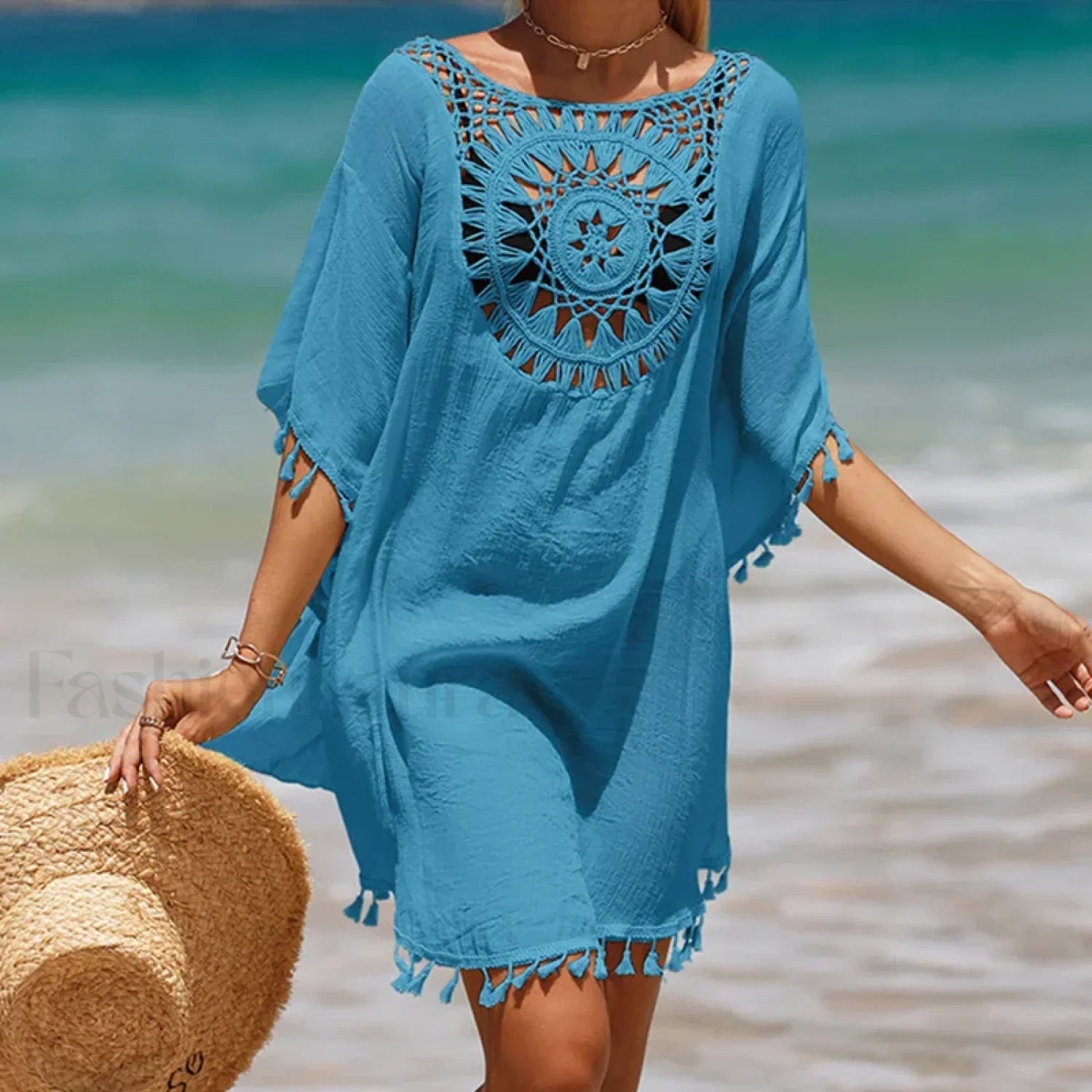 Tassel Crochet Holiday Short Cover Up