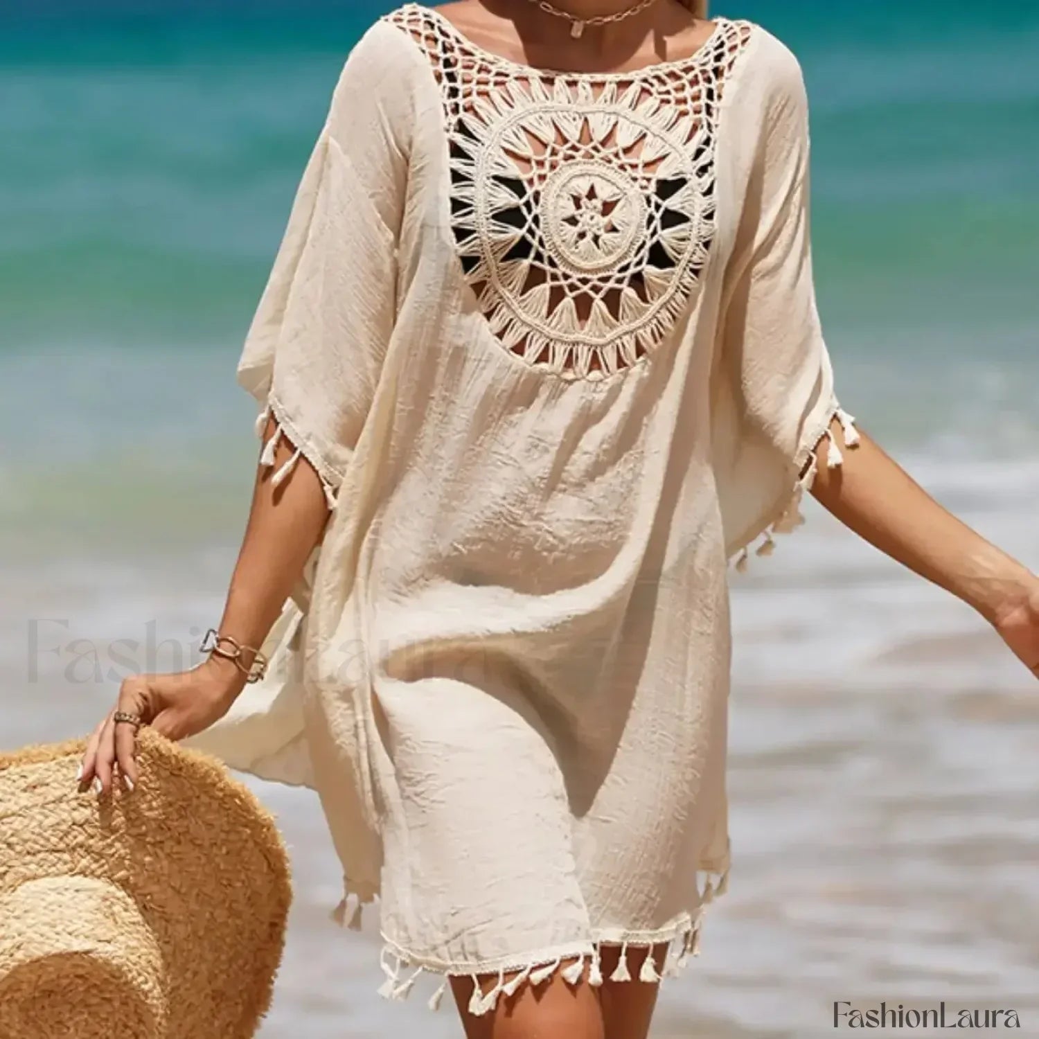 Tassel Crochet Holiday Short Cover Up
