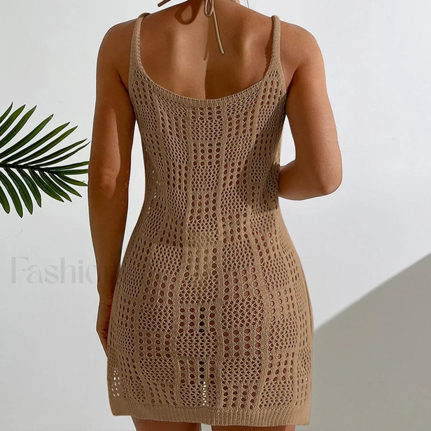 Textured Round Collar Slip Cover Up