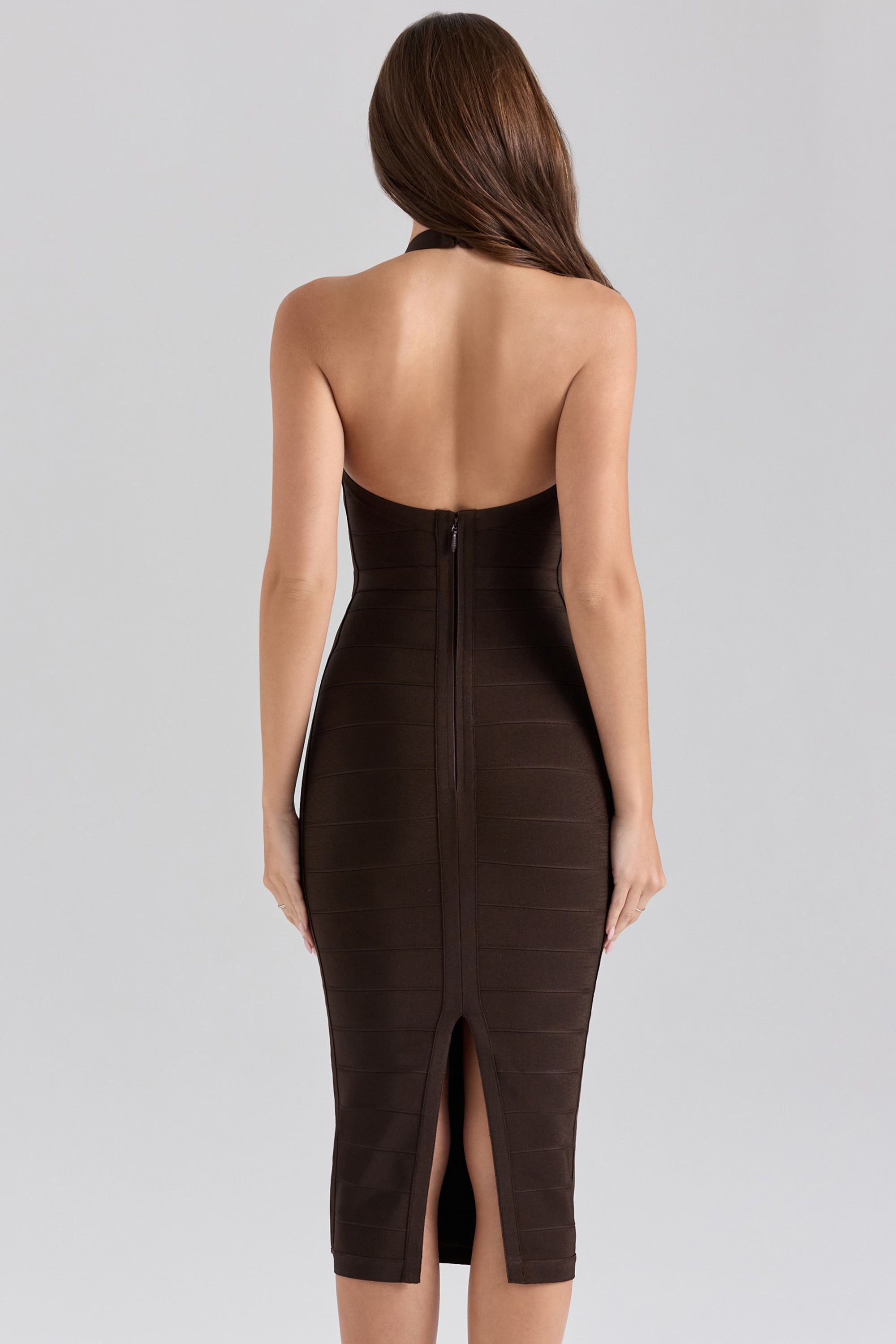 Halter Sweetheart Bandage Bodycon Midi Dress