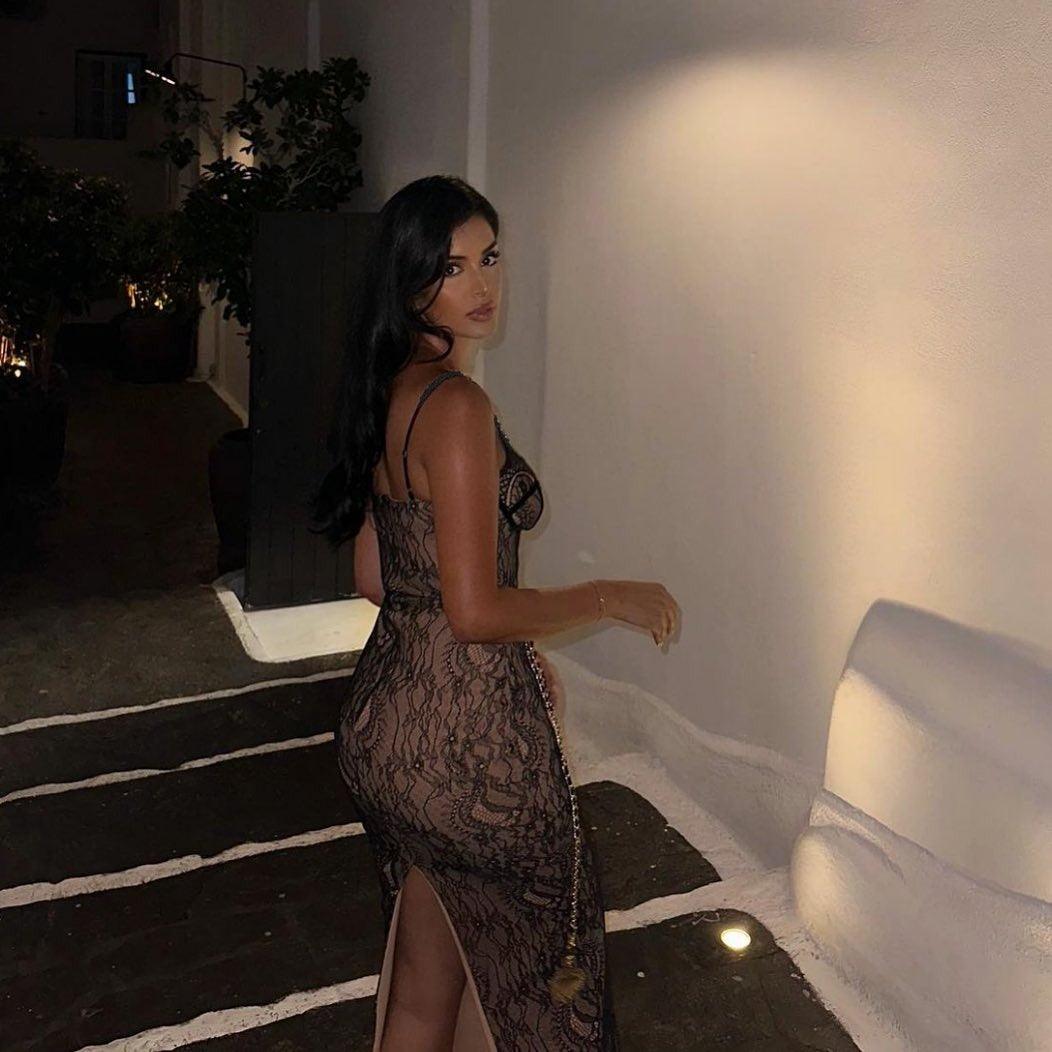In My Glamour Lace Chain Belt Maxi Dress - View 6
