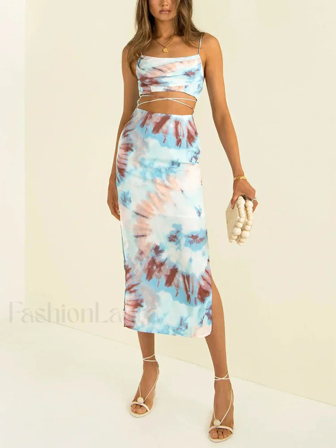 Tie-Dye Cut-Out Midi Dress