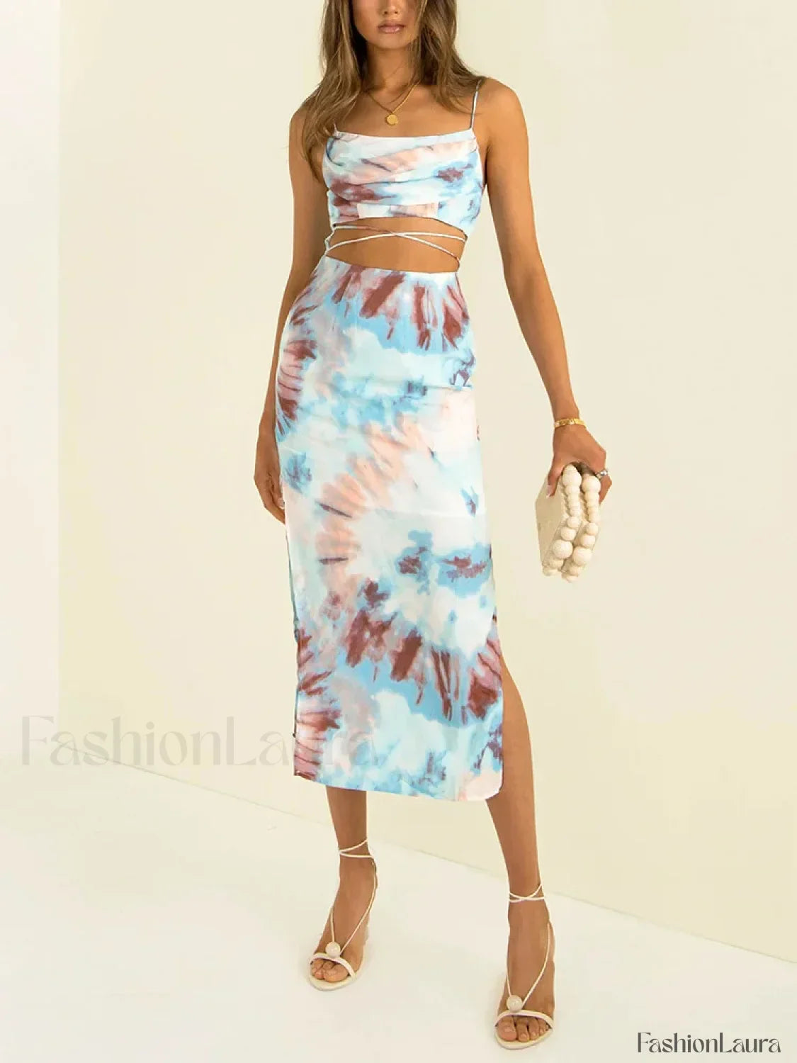 Tie-Dye Cut-Out Midi Dress
